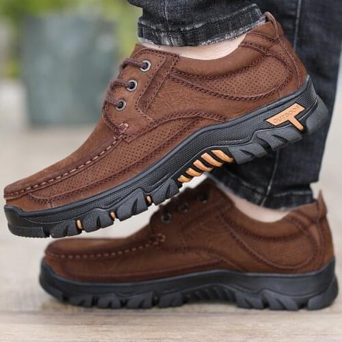 Genuine Leather Men Casual Shoes Man Footwear breathable outdoor Men Designer Shoes lace up fashion Oxford shoes big size 48
