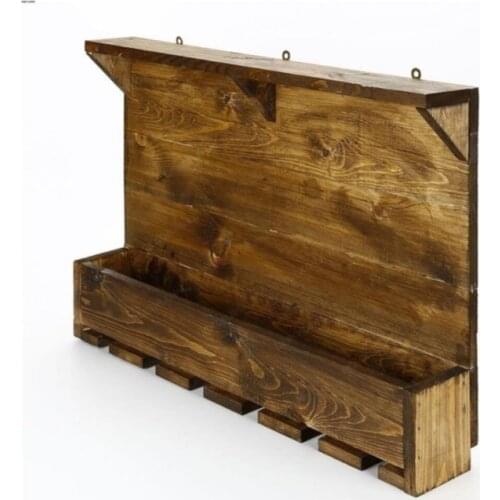 Solid Wood Wine Holder Stand Rack Wall Shelf Coffee Handmade Painting Natural Product Home Decoration Workplace