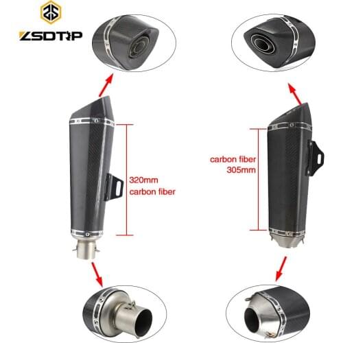 Carbon fiber Modified 51mm Universal Motorcycle Exhaust Pipe Exhaust Muffler for Racing Sport Bike ATV