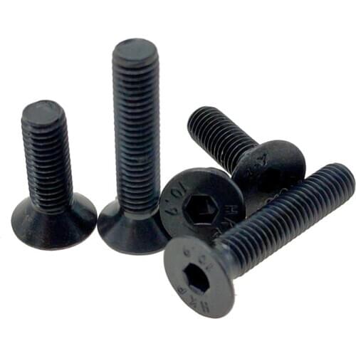 500PCS Grade 10.9 high strength DIN7991 Flat Head Screws M2x8 M2x10 M2x12 10.9 black countersunk head hexagon screw
