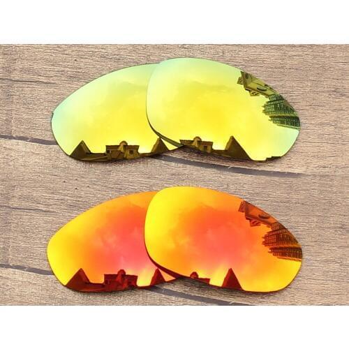 Vonxyz 2 Pairs Ruby Mirror & 24K Mirror Polycarbonate Replacement Lenses for-Oakley Juliet Frame