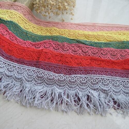 Milk silk tassel lace lace cloth dress skirt black and white clothing accessories DIY width 8cm