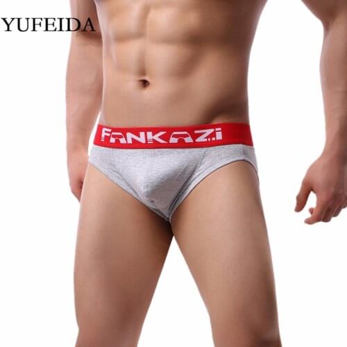 Sexy Mens Briefs Underwear Shorts Pants Mens Sexy Underwear Cotton Male Gay Sissy Panties Low Rise Underpants U convex Pouch