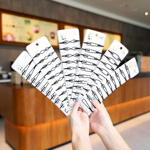 10Pcs/Pack Simple Black Color Geometric Hairpins Hair Accessories Women Barrette Hairgrips Girls Hair Clip Headdress