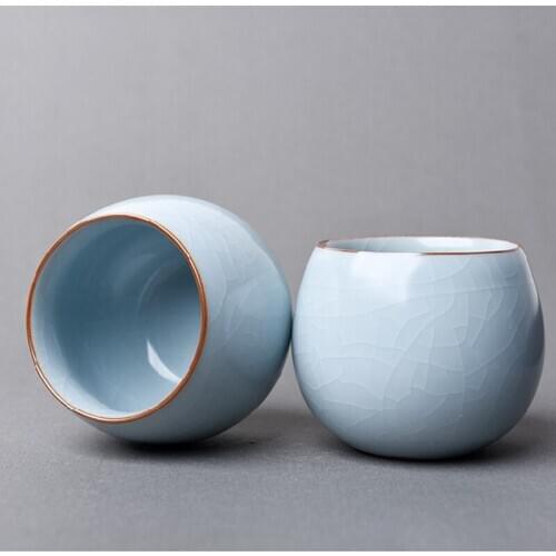 135ml Ru Kiln Water Mug Vintage Tea Cup Zen Kiln Change Large Single Tea Cup Ceramic Tea Master Cup