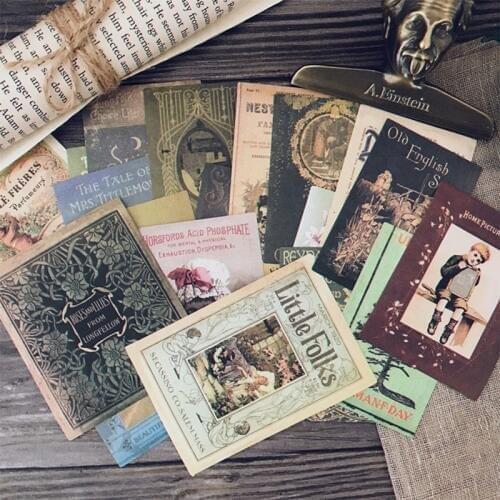 21pcs / bag Vintage junk journal foreign book cover stickers DIY scrapbooking album diary happy planner decorative stickers