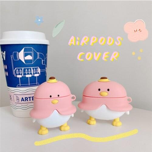 3D cute cartoon Banana chicken Case Silicone with Keychain for Airpods pro 2 1 cover NEW creativity Bluetooth Earphone Cases