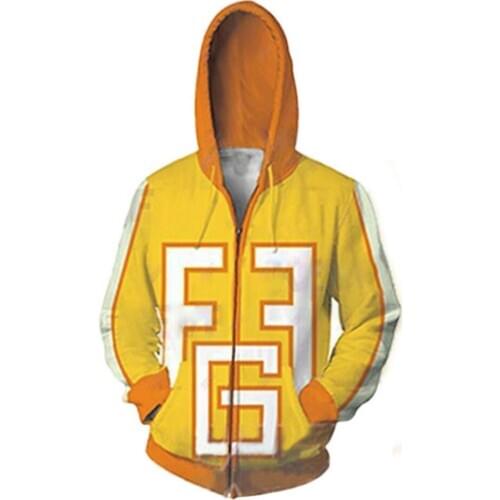 3D Printed Men Women My Hero Academia Hoodie Cosplay Yellow Zip Up Fatgum Hooded Hoodies Sweatshirts Uniforms