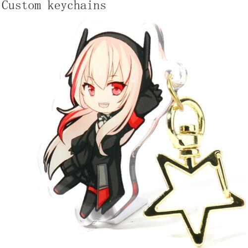 6cm Custom Clear Keychain Bag Charm Anime Victor Acrylic Cute Keychain with Your Any Design