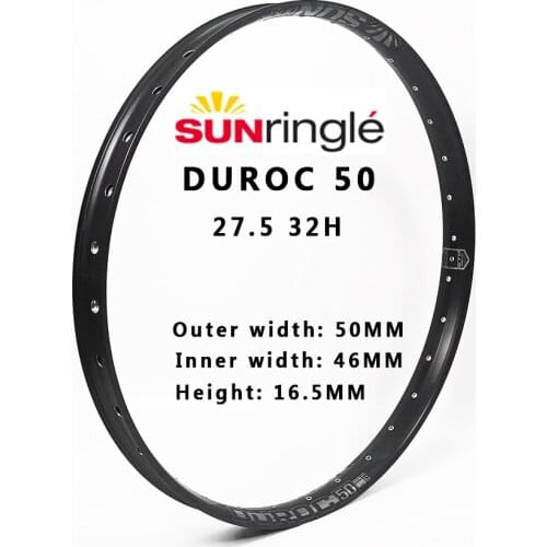 Sunringle sun DUROC 50 27.5 inch mountain tubeless socket rim Am / Fr / Dh 32H hoop 50MM width aluminum rim