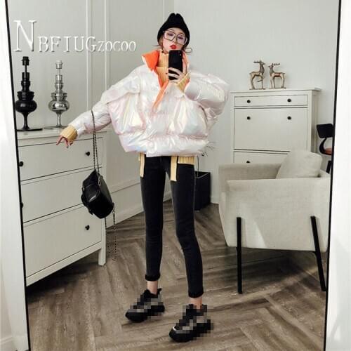 Black White Green Colors S-L Women Parkas Hipster Loose Short Female Coats