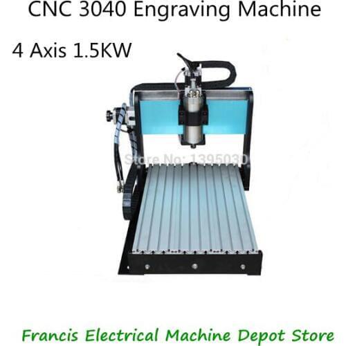 800W Small 4 Axis CNC 3040 Engraving Machine Cnc Router 1.5KW MACH 3 Engraving Machine Water-Cooling Type