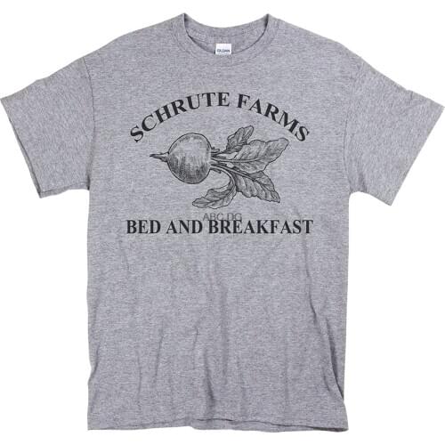 IApparel Schrute Farms Dunder Mifflin The Office Heather Grey Men Shirt(1)