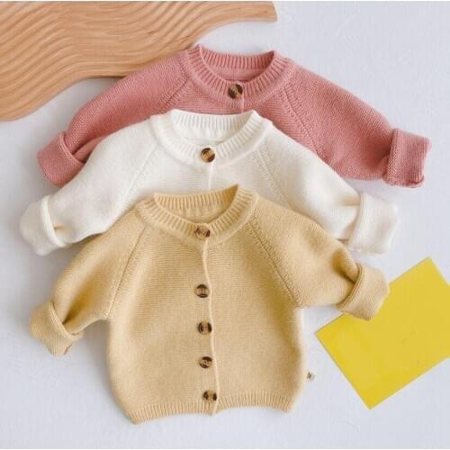 Autumn Winter Boys Girls Cardigan Knitted Sweater Baby Toddler Sweater Long Sleeve Kids Sweater Jacket Coat Children Clothes