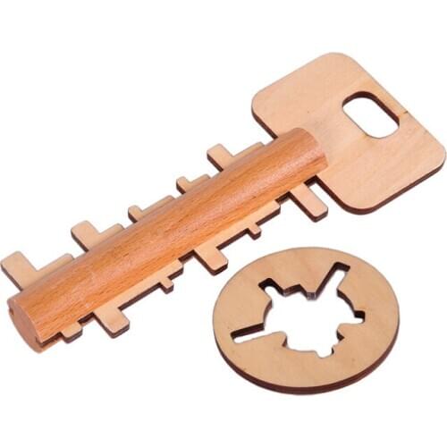 Classic IQ Wooden Key Maze Puzzle Game for Adults Kids