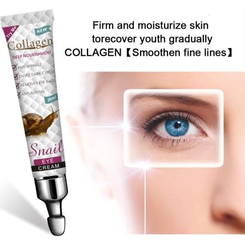 20ML Collagen snail eye cream moisturizing eye care reduce appearance fine lines eyes anti wrinkle eye cream dark circles