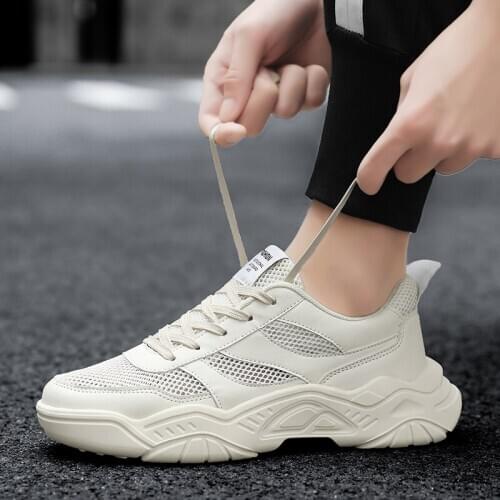 Fashion Men Casual Shoes 2020 Men Sneakers Lightweight Lace-Up Walking Shoes Trainers Breathable Mesh Hollow Out Male Footwear