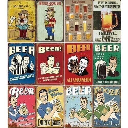 Cold Drink Beer Car Metal License Plate Brand Wine Liquor Tin Signs For Bar Pub Garage Wall Art Decorative Painting