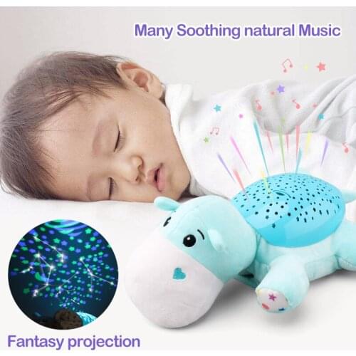 Cute Shape LED Light Projection Appease Baby Music Toy Accompany Children Stuffed Animals Cartoon Kids Toys Birthday Gift