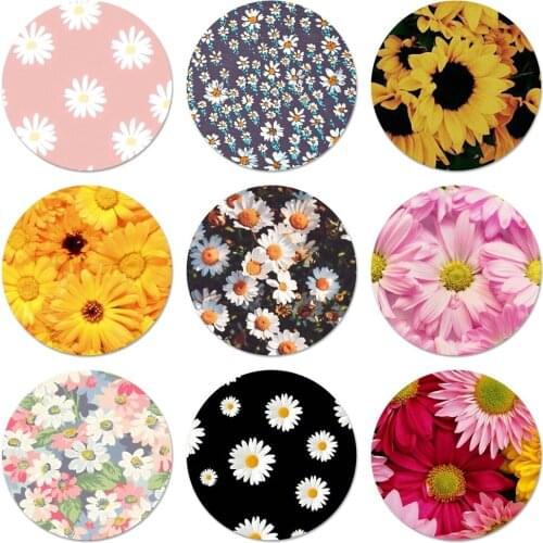 Cute Summer Daisy Icons Pins Badge Decoration Brooches Metal Badges For Clothes Backpack Decoration 58mm