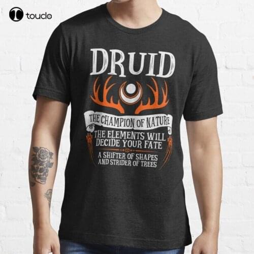 New Druid The Championship Of Nature Dragons (Black) T-Shirt Cotton Men Tee Shirt