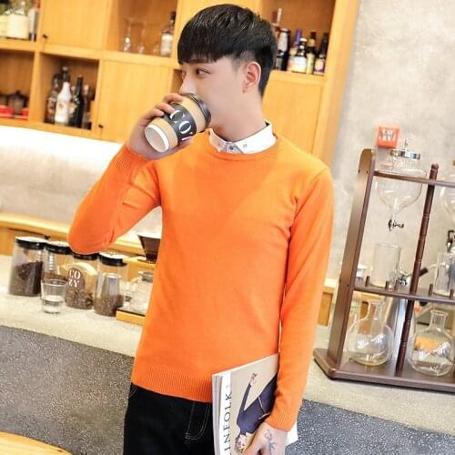 Sweater Fake Two Pieces Classic Simplicity Pullover Sweater Men Solid Long Sleeves Grey Black Thin Regular Mens Sweaters Daily