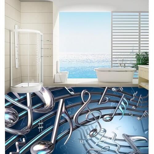 Music note 3d floor Photo wallpaper mural floor Custom photo floor wallpaper 3d waterproof floor Home Decoration