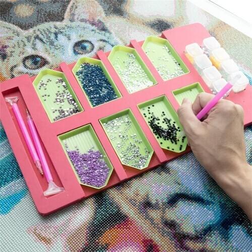 HUACAN Diamond Painting Tool Kit Diamond Embroidery Accessories Mosaic Storage Tray Point Drill Pen Set