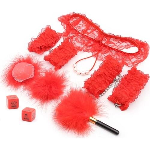 6PCS Sex Bondage Kit Set SM Sex Products Plush PU Leather Fetish Bondage bdsm Restraints Hand Cuffs Adult Sex Toys for Couples