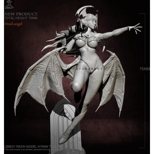 75MM Resin figure kits model angel self-assembled TD-2419