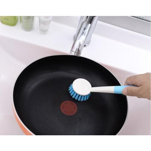 New Home Furnishing color large cleaning brush long handle non stick oil pot brush wash 2pcs/lot free shipping O0162