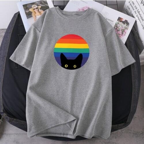 2021 New Cute Cats Funny T-shirts Woman Summer O-neck Lady Clothing High Quality Fashion Tees Streetwear K-pop Female Tops