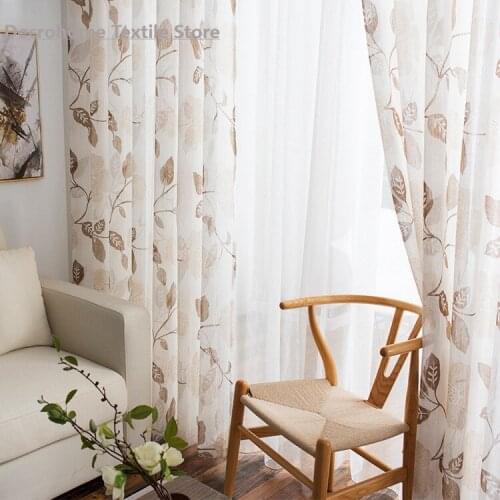Northern European Ins Wind Burnt-out Window Curtains for Living Room Bedroom Printed