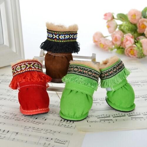Dog Shoes Autumn Winter Pet Cotton Shoes Teddy Shoes Bomei Bichon Small Dog Winter Snow Boots Dog Keep Warm Winter Shoes