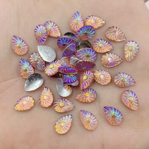 Wholesale 6*9mm AB Crystal Flat Back Water drop Rhinestones Resin Gems Glue Beads Crystal Stones for DIY Crafts 1600pcs