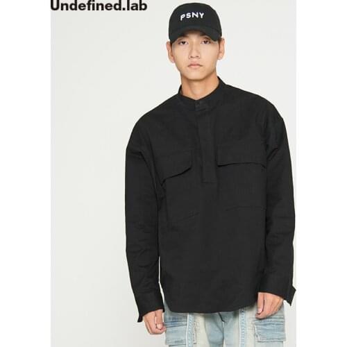 S-6XL 2021 Men Womens clothing Original personality High street Henry neck wide trendy Shirt plus size Stage Singer costumes