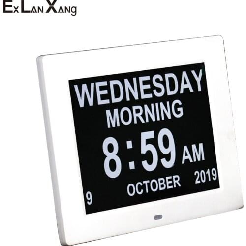 Christmas gift 8-inch Electronic LCD Large Character Medicine Screen To Remind The Elderly Digital Photo Frame With Alarm Clock
