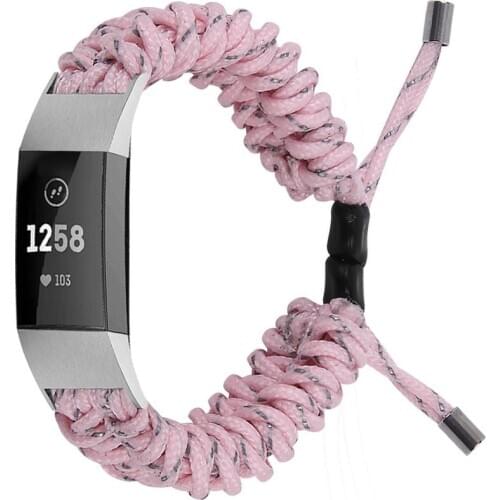 For FItbit Charge 2/3 Smart Watch Band 2020 New Hot Selling Wristband New Umbrella Rope Braided Strap Adjustable Watch Strap