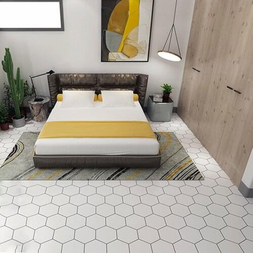 Printed Self-Adhesive PVC Wear-Resistant Vinyl Floor Stickers Bathroom Living Room Decoration Non-slip Laminated Floor Tiles Wat