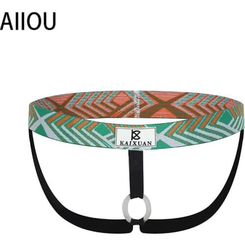 AIIOU Sexy Cuecas Gay Men Underwear Men Cock Ring Open Crotch Breathable Erotic Thong Underwear Thongs & G Strings Penis Ring