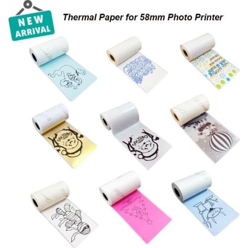 57mm Thermal Paper Sticker Self-Adhesive Label Papers Clear Print For Poooli Papeang Peripage A6 Printer For Phone Photo Paper