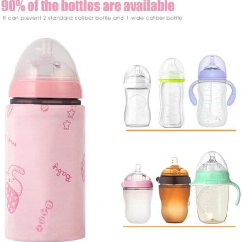Milk Water Heater With USB Milk Water Warmer Travel Stroller Insulated Bag Port Universal Baby Feeding Bottle Heated Cover