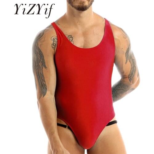 YiZYiF Fashion Sexy Mens Sexy Stretch Swimwear Swimsuit Men Thongs Borat Beachwear Bodysuit Leotard Singlet Costume Free