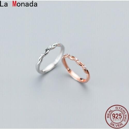 La Monada Shine Inlay Gold Silver Ring 925 Korean Adjustable Rings For Women Silver 925 Sterling Jewelry Stylish Rings For Girls