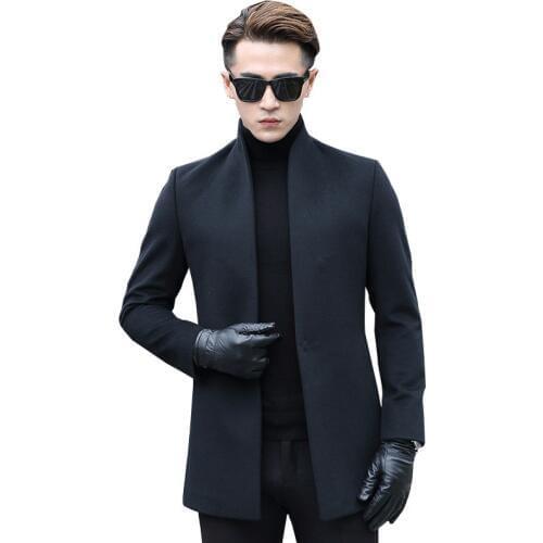100% Wool Coat Autumn Winter Jacket Men Woolen Coat Streetwear Windbreaker Outwear Mens Jacket and Coat Abrigo F-XR-17T-43MY1830