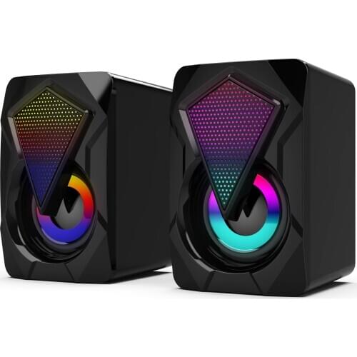 2020 USB Wired Mini Speaker Portable Stereo Subwoofer With LED Colorful Lights For Laptop Desktop/Mobile Phone/MP3/MP4/DVD