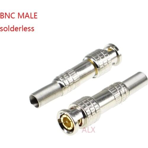 5PCS Solderless Q9 BNC Male plug Connector with screw for RG59 Coax Cable couple adapter for Video Camera CCTV Accessories
