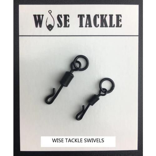 50PCS X Wise Tackle Quick Change Swivel with Ring in Anti Glare Colour- Size 4,7 ( UK size 8,11 ) - Carp Terminal Tackles