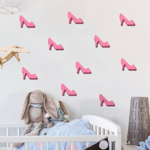 6Pcs/Set High Heels Wall Sticker 3D Photo Props PVC Home Decor High-heeled Shoes Decal for Living Room