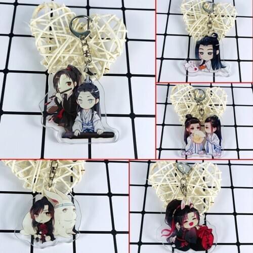 Anime Mo Dao Zu Shi Acrylic Keychain Toy Wei Wuxian Lan Wangji Jiang Cheng Figure Cute Pendant keyring Gift